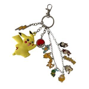 Pokémon Keychain Pikachu Poke Ball Gold Lightening 2016 Squirtle Charizard Charm